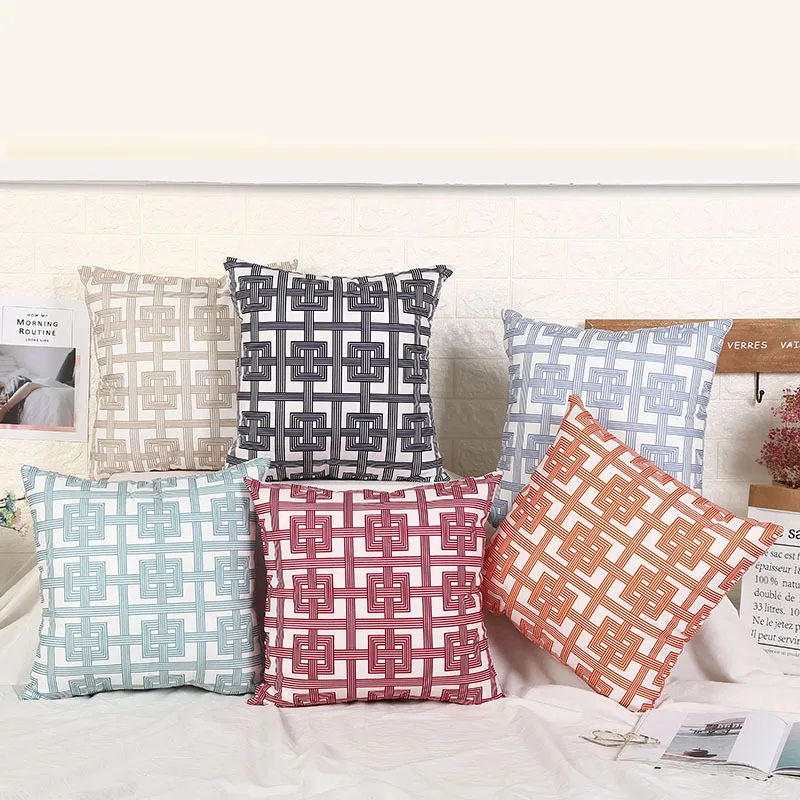 

Soft Velvet Pillow Cover Polyester Black and White Pillow Striped Pillow Case Geometric Art Cushion Cover Decoration 45x45 Cm