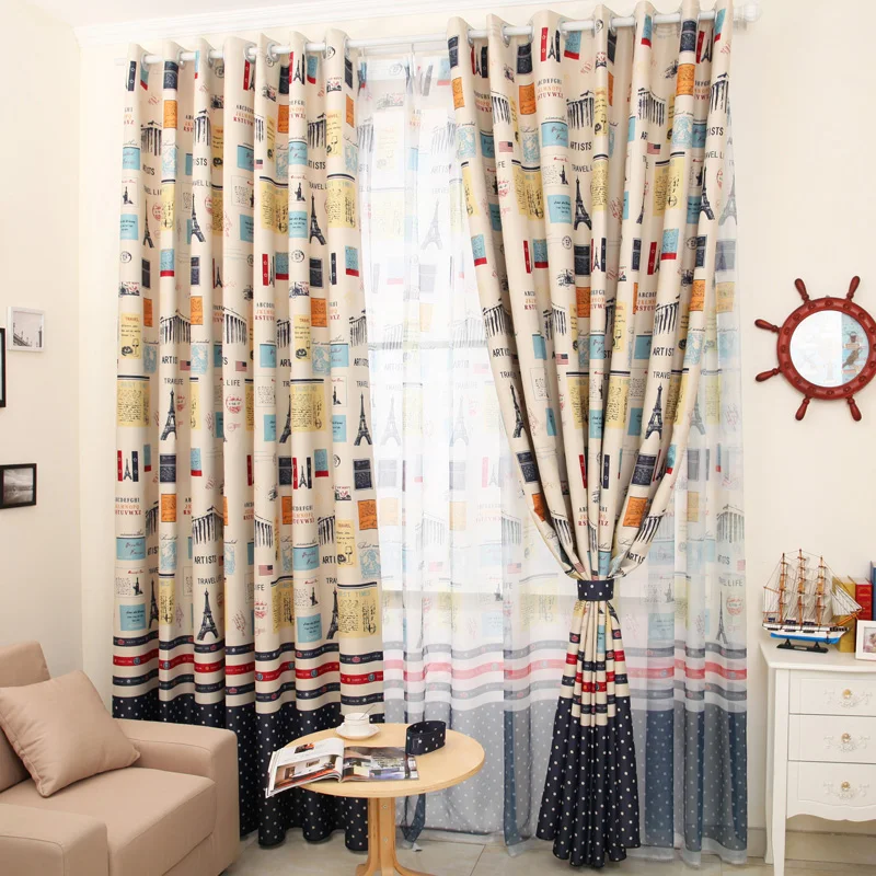Living Room Curtain Vintage Fashion Child Curtain Boys Full