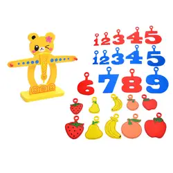 Детские весы, игрушки, цифры, фрукты, интеллект, медведь, эмодзи, детские головоломки, дети, Ранние Обучающие деревянные игрушки