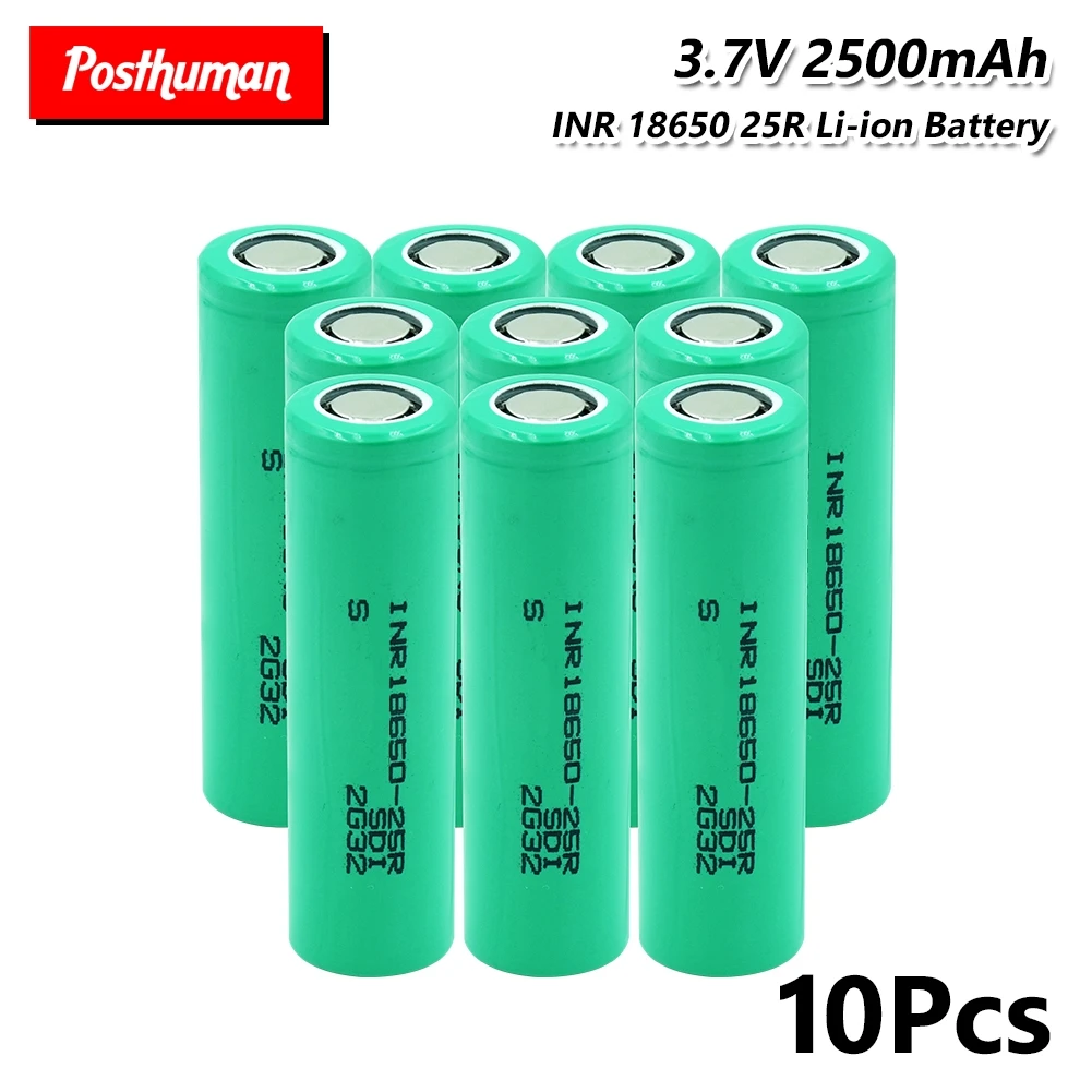 Высокая сливная INR 18650 25R батарея 2500 mAh литиевая батарея перезаряжаемая 20A для Vape факел