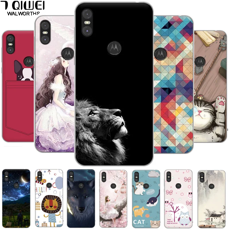 

5.9'' Para For Moto One Case Silicone Soft Lion Back Cover For Motorola Moto One Case TPU Cover For Motorola P30 Play XT1941