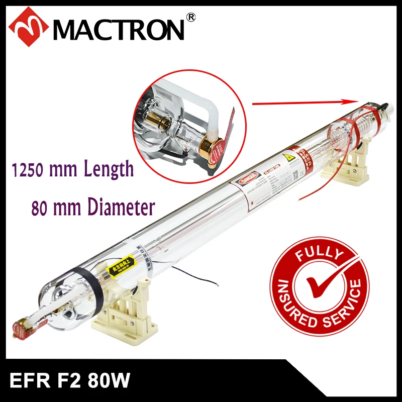 1 pcs Of EFR 80W Laser Tube Warranty 10 Months