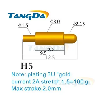 

Tangda pogo pin connector DHL D 3*12.5 Hmm spring test pin high current probe 2A plating 3u" gold OEM/ ODM