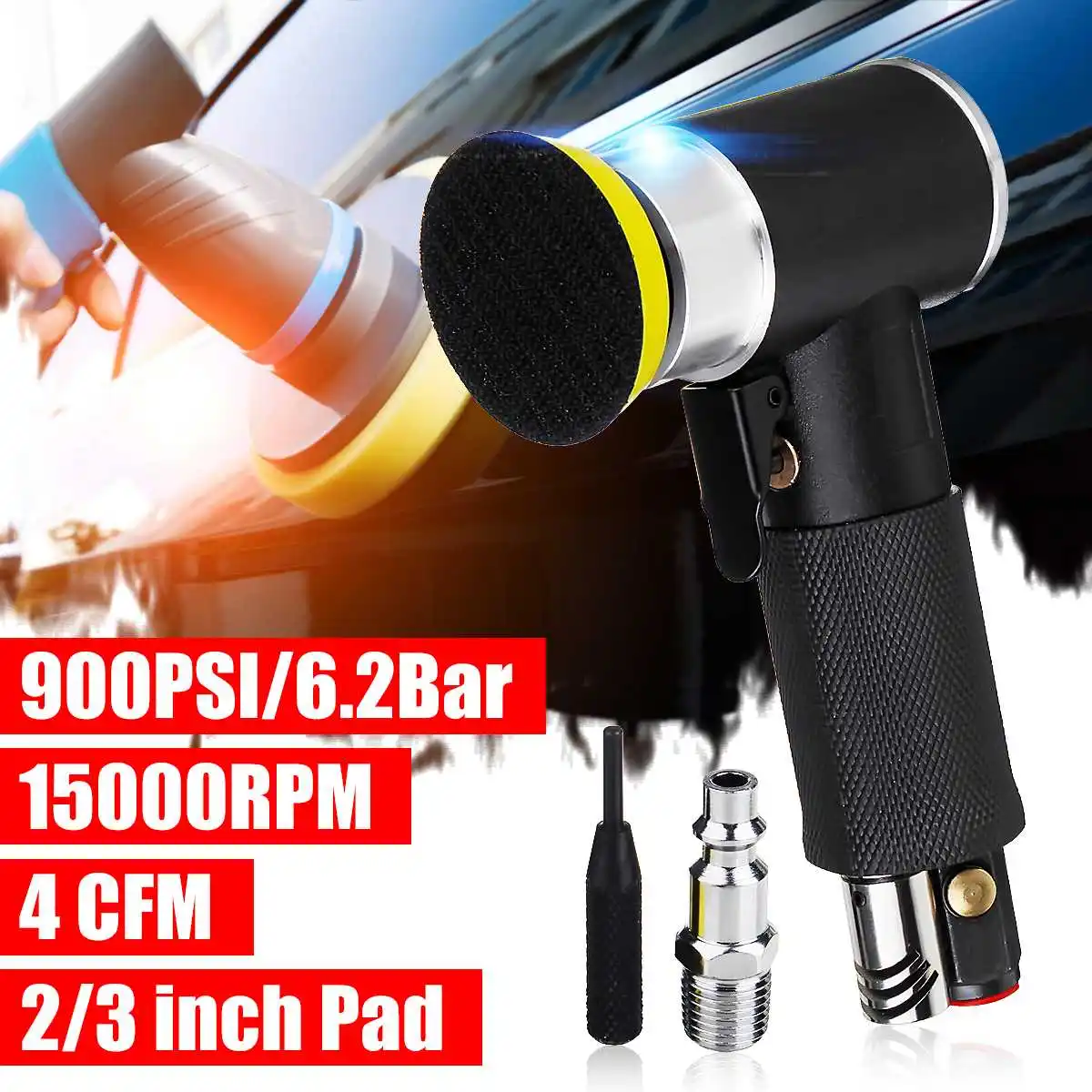 

Air Sander Polishing Machine 2inch 3inch Air Polisher Grinder Tool 15000r/min 90 PSI Buffer Dual Action Orbital Pneumatic Tools