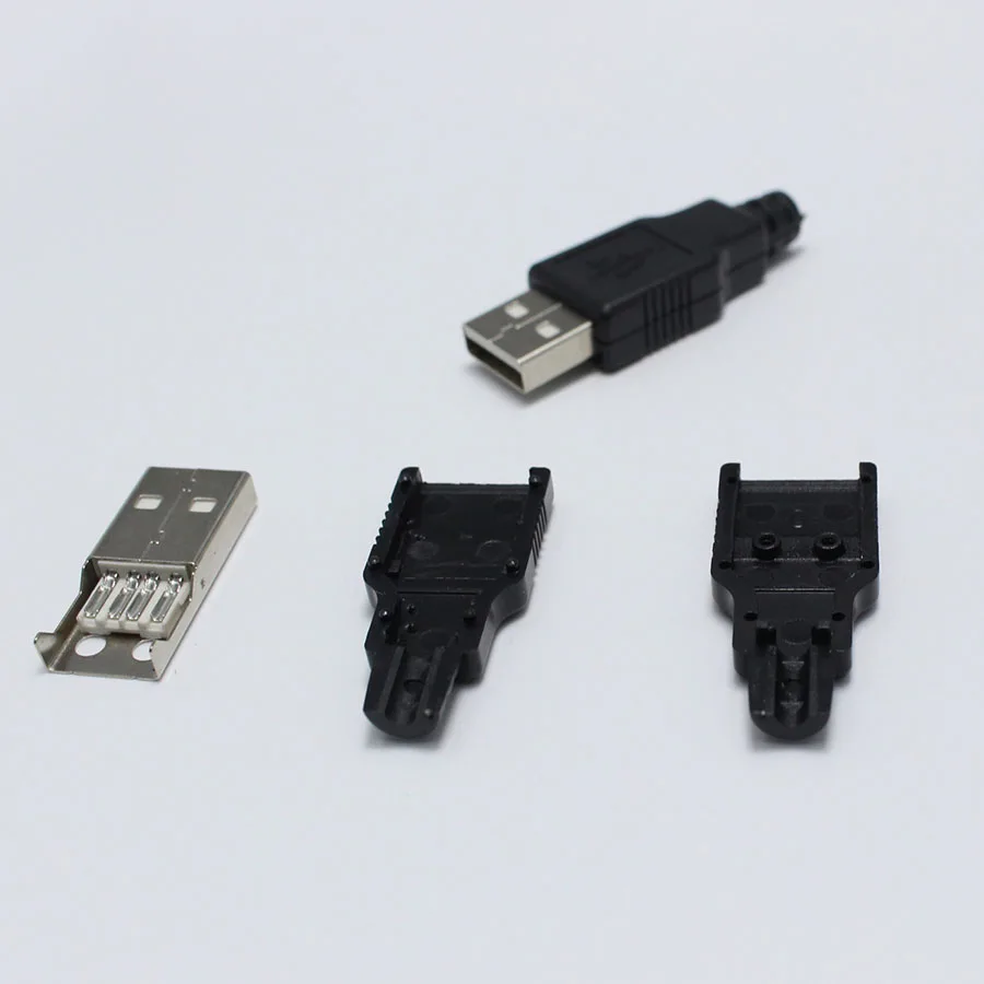 5 компл. DIY Micro usb тип A Тип сварки штекер разъем 3 в 1 разъем адаптер для OD 3,0 мм провода черный