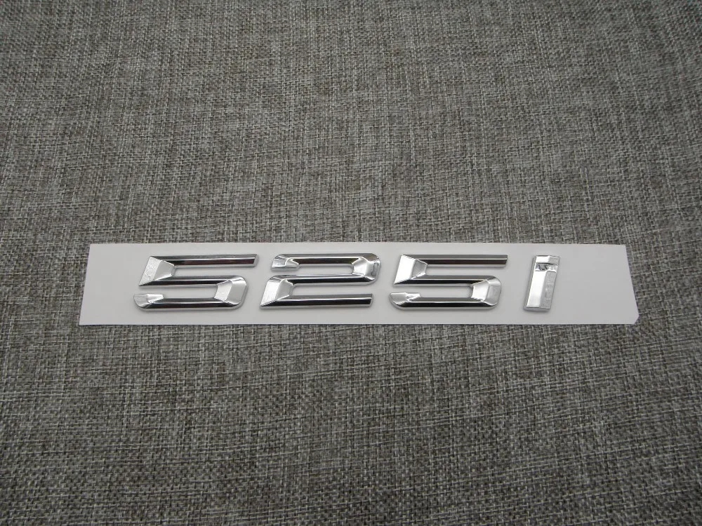 Tronco do Carro Adesivo para Bmw Cromo Brilhante Prata Número Letras Palavra Emblema Carta Decalque Série 5 525i Abs 7 tronco do carro emblema carta decalque adesivo para bmw série 5 525i