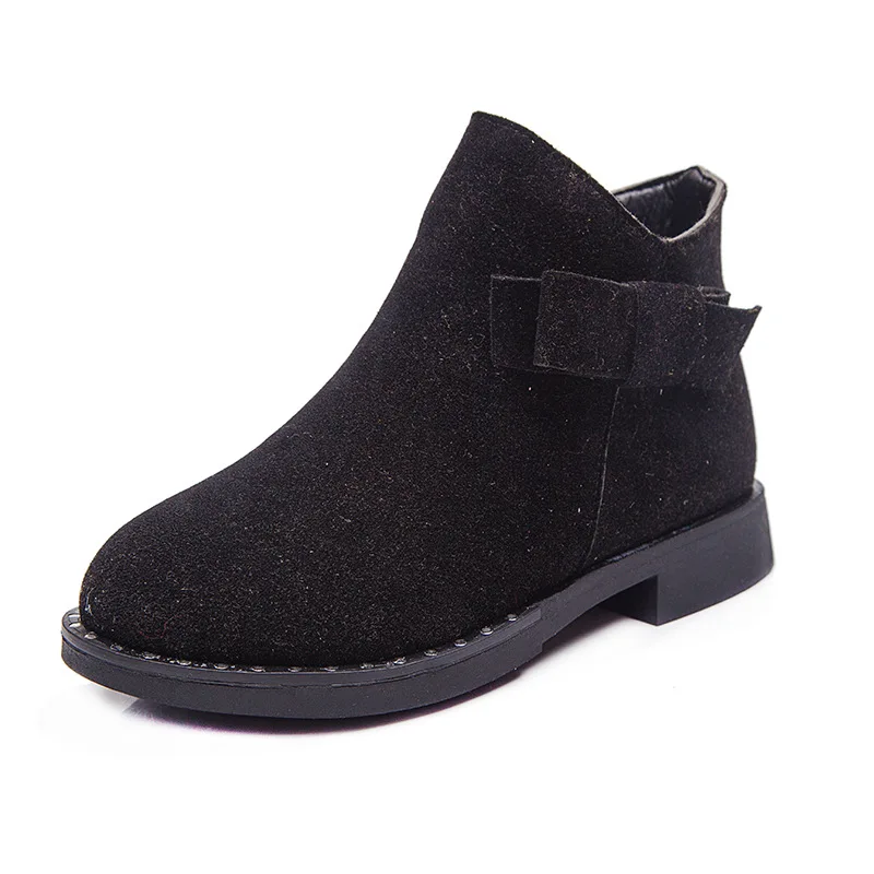2018 Autumn Winter New style Girl's Martin boots Children's casual Boots teenager Fashion Low heeled Crystal Plush Boots