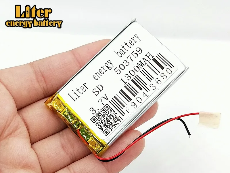 

3.7V 1300mAh lithium polymer battery 503759 for GPS navigator TOY POWER BANK mp3 mp4 speaker universal rechargeable batteries