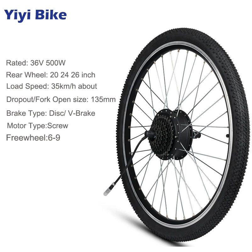 Perfect 36V 500W Motor Wheel For Electric Bike 26" 20" 24" Brushless Gear Hub Motor LCD3 Display ebike Kit Electric Bike Conversion Kit 2