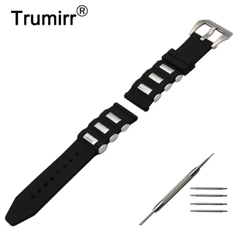 

22mm Silicone Rubber Watch Band for Samsung Gear S3 Classic / Frontier Stainless Steel Pre-v Clasp Strap Wrist Belt Bracelet