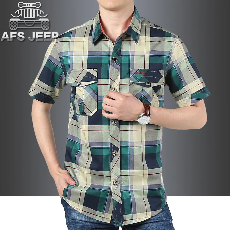 Red And Black Plaid Shirt Men Shirts 2018 New Summer Fashion Chemise Homme Mens Checkered Shirts Short Sleeve Shirt Men Blouse