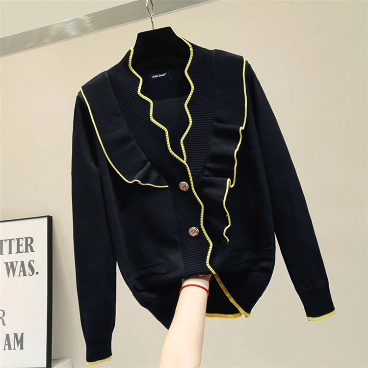 

Spring 2019 Thin Knitted Cardigan Air-conditioned Sweater Fairy Sweaters Casual Crocheted V-Neck Full Cardigans Sweater