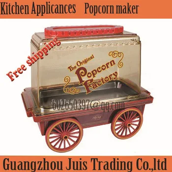 

Free Shipping 1pc Diy Mini Carriage Shape Nostalgic OIL popped Popcorn Machine Poper Pop Corn Maker Popcorn Popper
