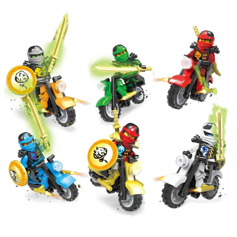 8 шт. Горячие ниндзя мотоцикл строительные блоки кирпичи игрушки Совместимые Ninjagoed ниндзя кирпичи для детей Подарки