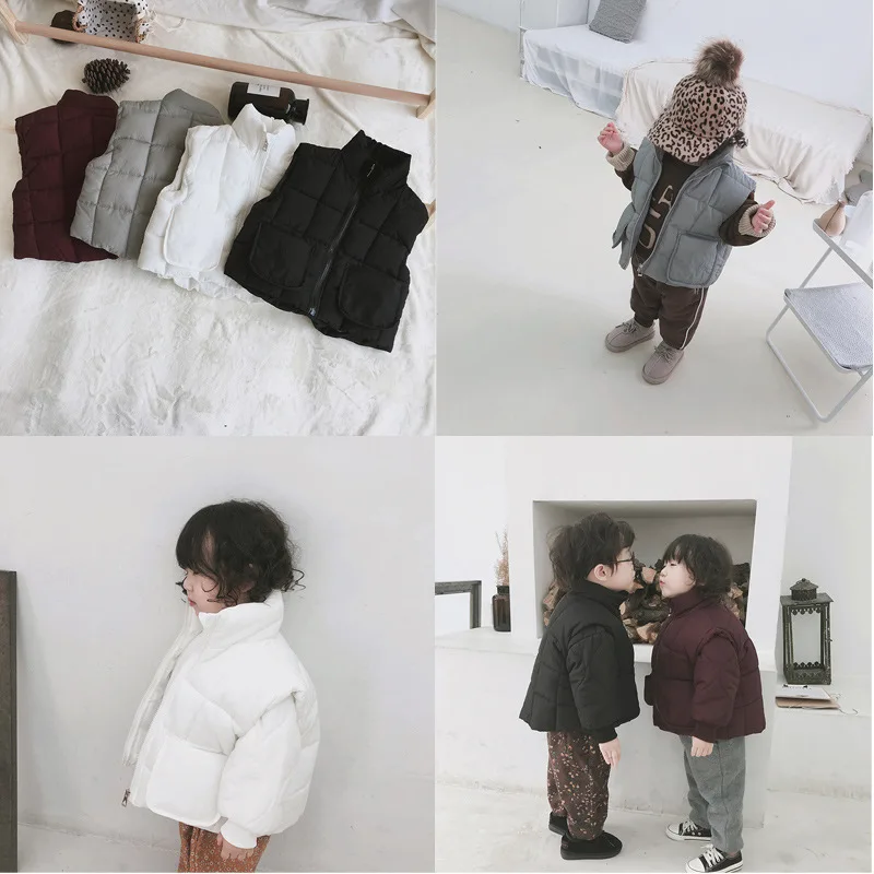 2018 Winter New Baby Clothes Children's Warm Velvet Vests Boy and Girls Sleeveless Waistcoat Fashion Jacket Toddler Outwear Coat