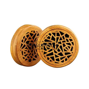 

50pcs Bamboo Round Zen Incenso Burners Sandal Incense Holder Round Sandalwood Censer Classical Hollow Incense Lore Home Decor