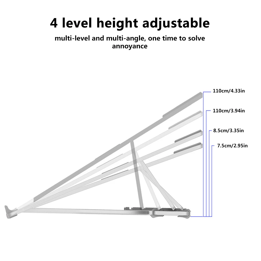 Охлаждающая подставка 5 уровней регулируемая складная Портативная подставка для ноутбука Macbook Подставка для планшета
