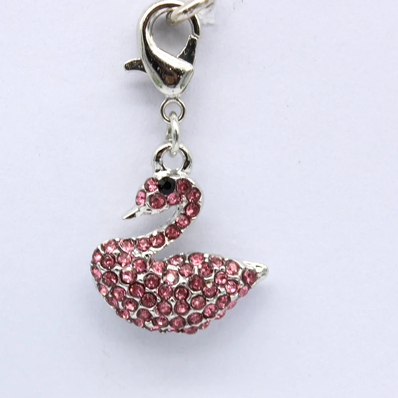 

Little duck lobster clasp rhinestone pendant charm fashion DIY accessories