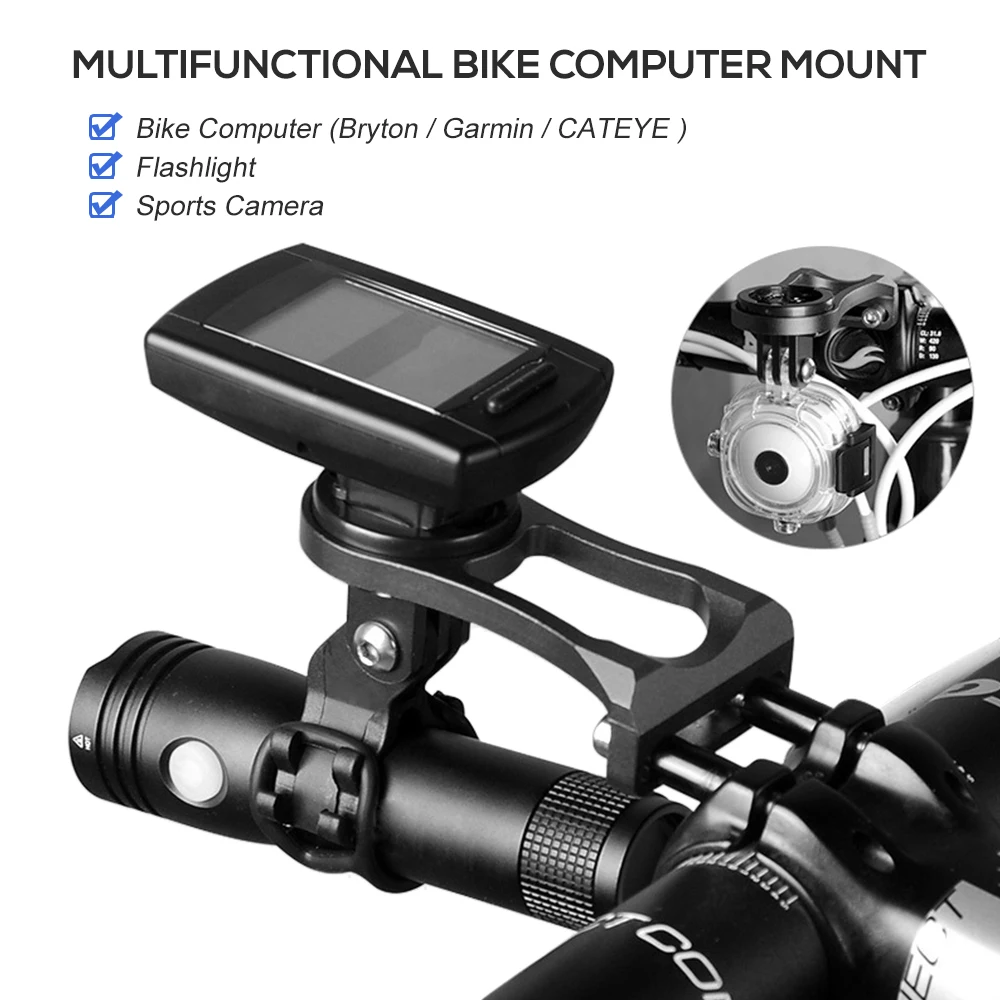 Aerobar Bike Computer Sports Camera Mount Holder for MTB Road Bicycle Cycling 