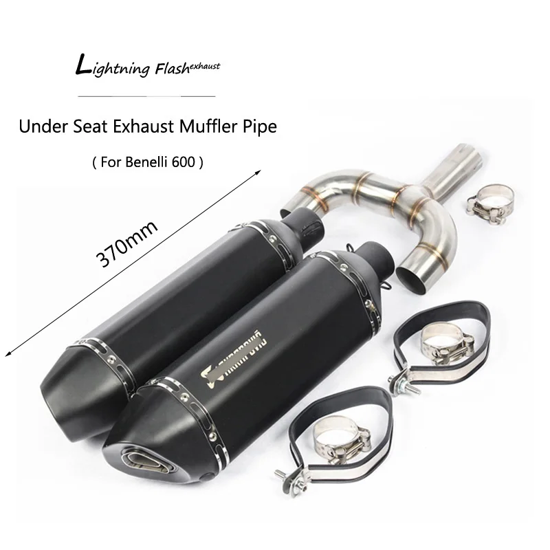 

For Benelli 600 Stainless Steel Motorcycle Exhaust System 51 mm Dual-outlet Mid Link Converter 2 Muffler Tail Escape Slip On