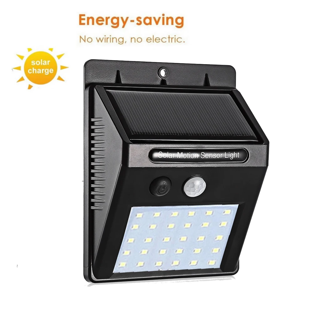 

1-10pcs 30LEDs Solar Powered Wall Light Infrared & Light Sensor Wireless Outdoor IP65 Waterproof Security Lighting for Doorway