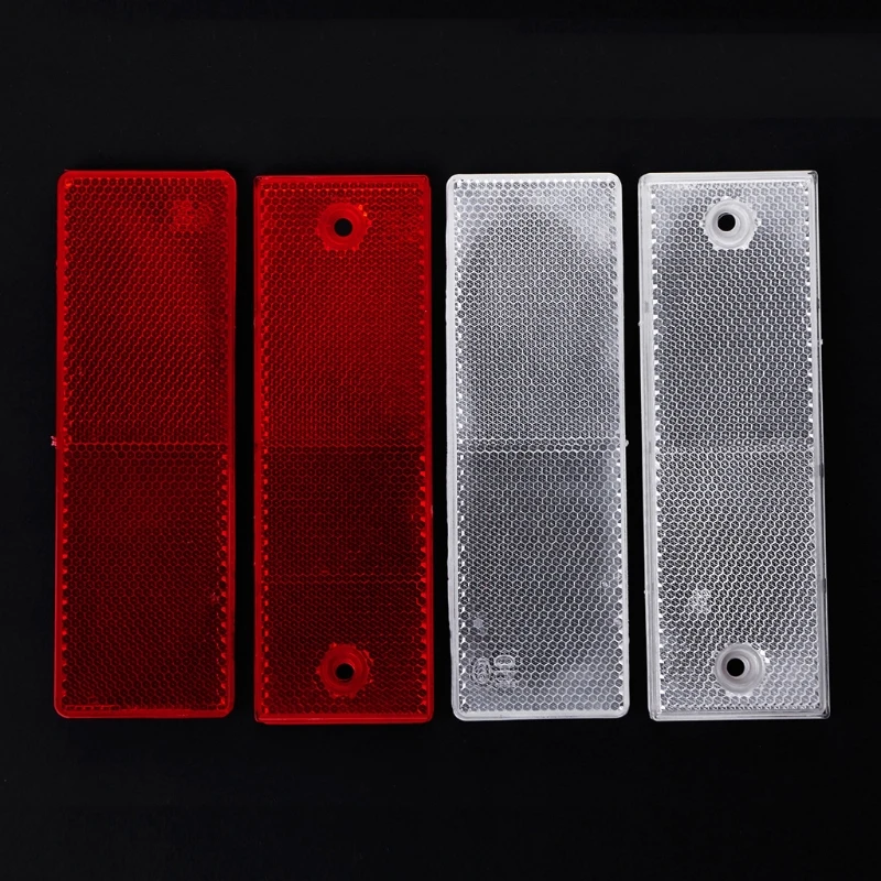 

QILEJVS 2pcs Plastic Reflector Reflective Warning Plate Stickers Sign Sheeting Car Truck
