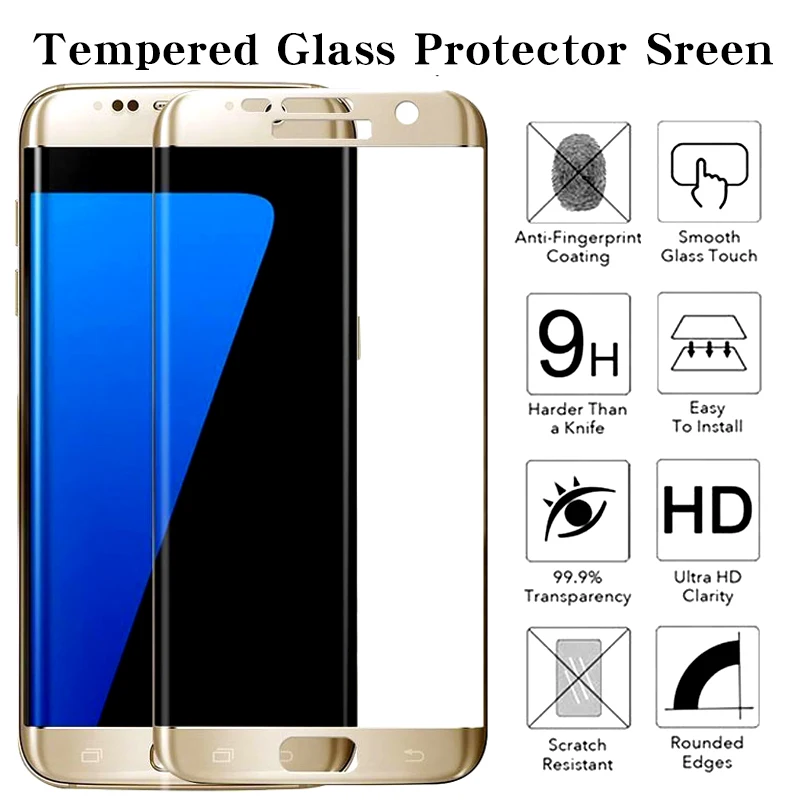 Защитное стекло 3 d для Samsung Galaxy S7 Edge S6 S 6 plus круглая Защитная пленка с изогнутым