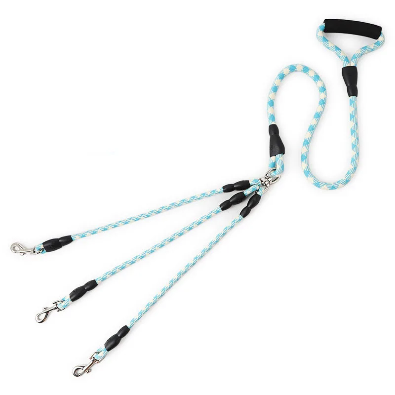 Heavy Duty Three Dog Leash No Tangle 3 in 1 Nylon Dog Leash Triple Pet