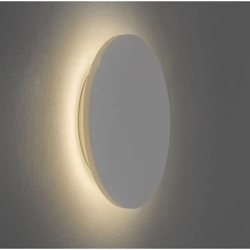 Светодиодный круглый настенный светильник для гостиной, настенный светильник с круглой луной, современный светильник для спальни, простой светильник для учебы, деревянная лестница W