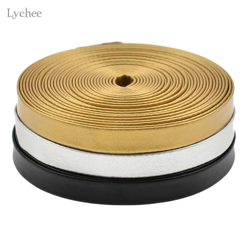 

Lychee 5m Solid Color PU Leather Ribbon DIY Handmade Chocker Necklace Material Apparel Sewing Crafts Accessories