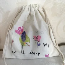 Yile хлопковое полотно Drawstring многоцелевой органайзер Bag отсортированы мешок DIY Чик медведь рисунок животных патч аппликация 8217f