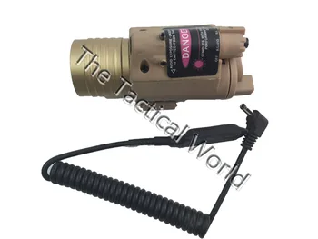 

M6 Tactical Weapon Flashlight Red Laser Optronics - Precision LED Yellow Light with Tail switch For 20mm Rail Riflescope Hunting