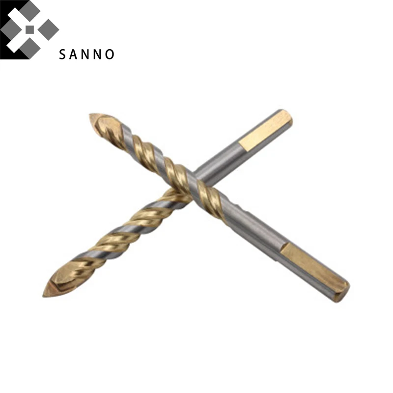 10Pcs High hardness long shank twist drill bit 5mm 12mm triangle metal