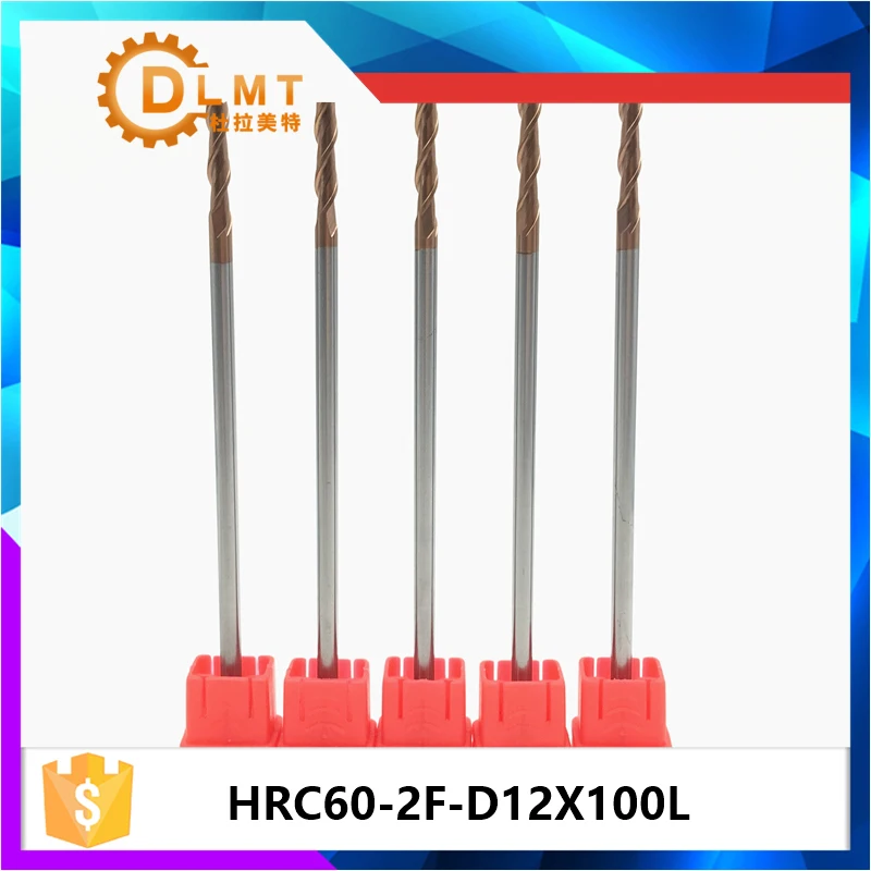 1 шт. плоские фрезы 4 мм 8 10 HRC60 100L 2 флейты твердосплавные TiAlN покрытием спираль