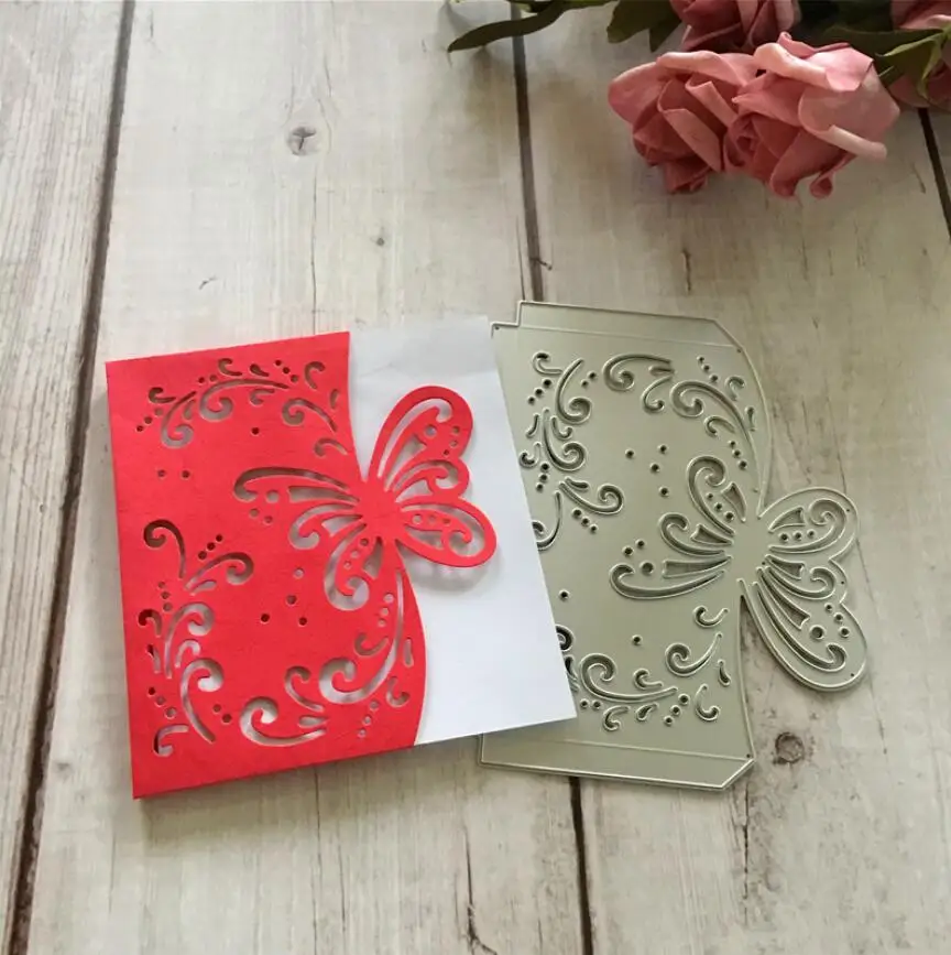

Butterfly Envelope Invitation Greeting Card Metal Die Cutting Dies For Decorative Embossing Paper Card Craft Embossing Die Cuts