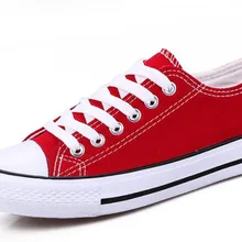 Классическая Женская парусиновая обувь Женские повседневные кроссовки для женщин с круглым носком на шнуровке, однотонные красные, белые, черные, синие, большие размеры 43, 44