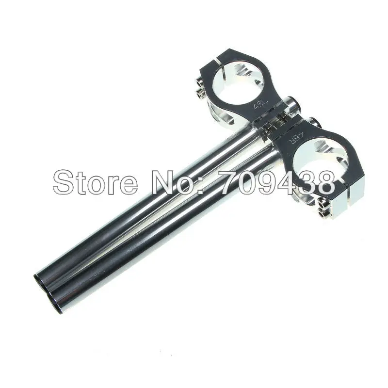 

48MM CNC Clip On Ons Handle Bar For HONDA CBR 600 RR 05-11 SUZUKI GSXR 1000 09-11 SILVER