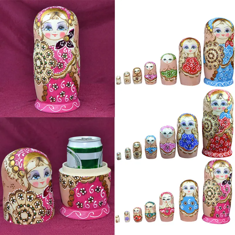 

7pcs/ set Popular Russian Matryoshka Dolls Colorful Nesting Doll Wooden Crafts Child Kid Birthday Gifts Home Decor 88 Y