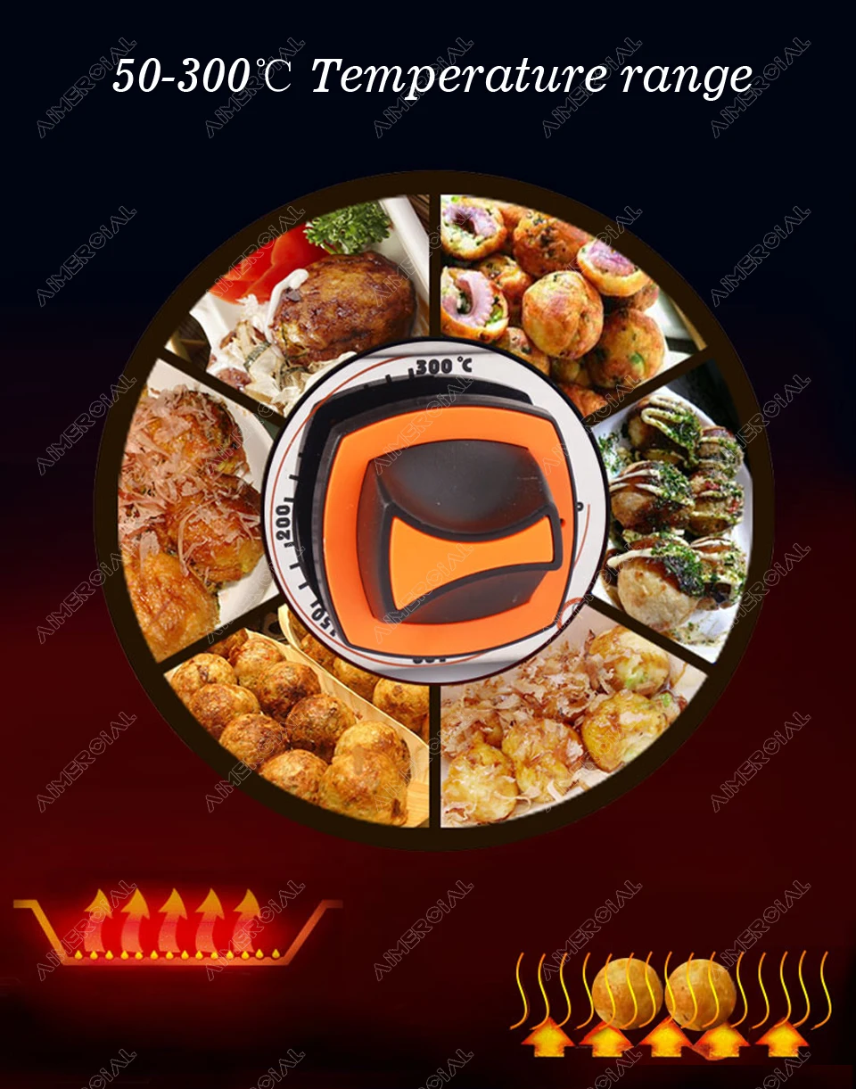 ED81/82/83 Electric Fishball Oven Takoyaki Machine Fish Pellet Grill Snack Equipment Machinery Stainless Steel