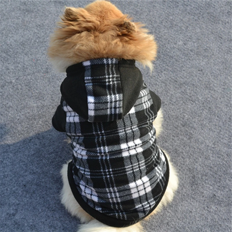 

Dog Pet Casual Plaid Hoodies Puppy Cat Fleece Shirt Sweatshirt Dogs Clothes Chihuahua Coat Apparel For Dogs