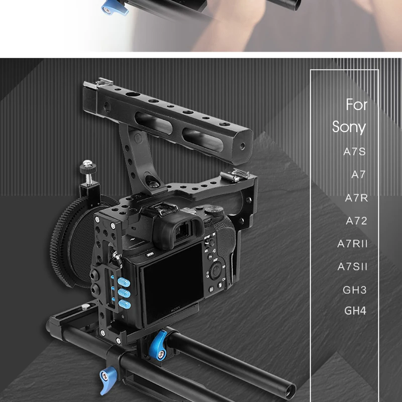 Capsaver 15 мм Rod Rig Видео DSLR камера клетка стабилизатор Ручка непрерывного фокуса для sony A7SII A7R A7S A7 A7RII Panasonic GH4