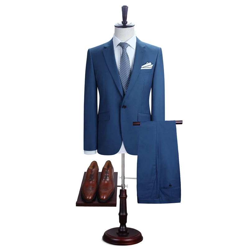 Даро 2019 для мужчин Костюмы Блейзер с брюками Slim Fit повседневное одна кнопка куртка для свадьбы DARO8158 - изображение