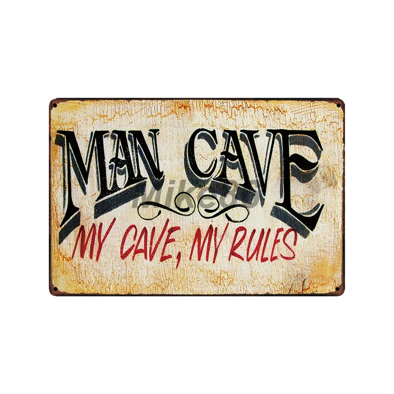 [Mike86] Man Cave Rule введите на свой собственный риск металлический оловянный знак домашний бар отель настенная живопись табличка вечерние бар общий Декор FG-258 - Цвет: SA 3574