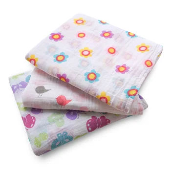 

Muslinlife Europe Fashion Style Baby Toddler Blanket Soft Cotton Light Weight Blanket Floral Printed Baby Blanket Wrap