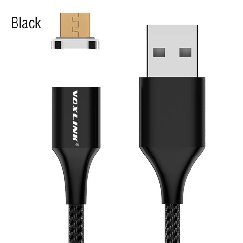 Магнитный кабель VOXLINK, Micro usb type C, адаптер для быстрой зарядки телефона, Microusb type-C, магнитное зарядное устройство usb c для iphone, samsung - Цвет: Black for Micro