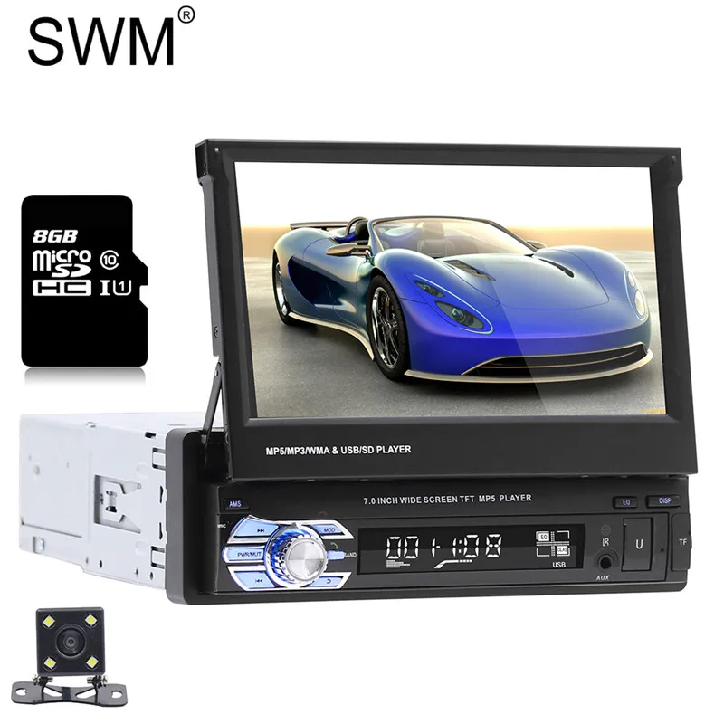 " 2 Din автомобильное радио gps 2dinCassette плеер обратная камера Handsfree 1080P сенсорный экран автомобильное Аудио Стерео Авторадио Bluetooth AUX - Цвет: with Cam 1 8G Card