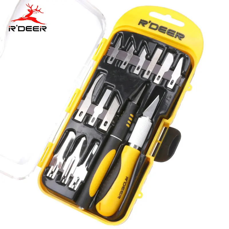 RDEER 14Pcs Gravers Wood Carving Knife Tools Fruit Food Craft Sculpture Engraving Knife SK5 Blades Chisel Craft Tools RDEER 14Pcs Gravers Wood Carving Knife Tools Fruit Food Craft Sculpture Engraving Knife SK5 Blades Chisel Craft Tools