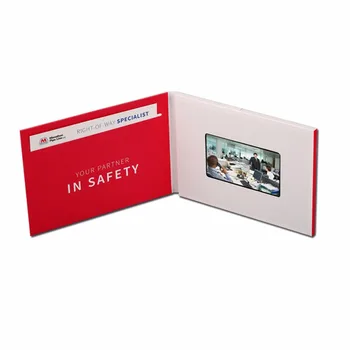 

Professional custom free printing 4.3inch Video screen Fashion Design Greeting Cards support mp3 mp4 with pocket video brochure
