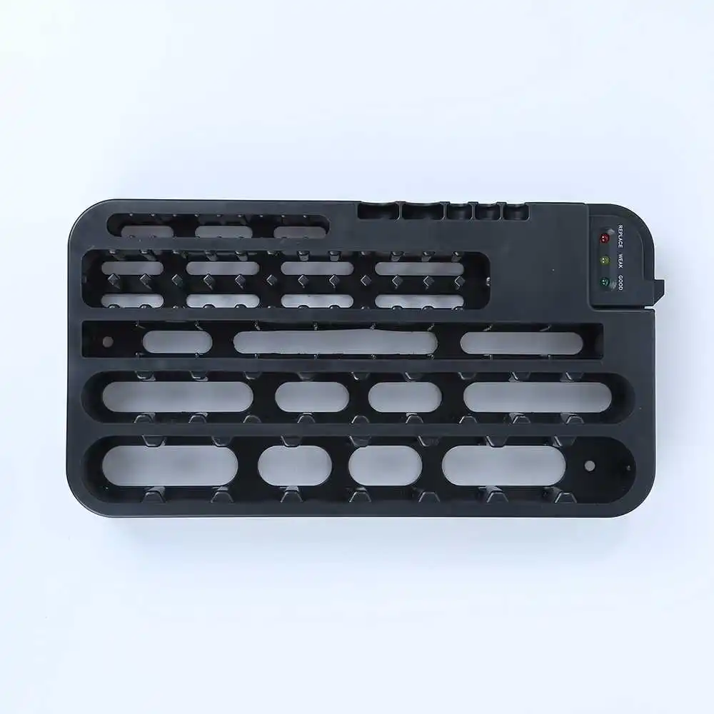 Black Battery Storage Organizer Rack 72 Batteries Holder with Removable