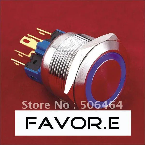 

Stainless steel 22mm IP65 ring illuminated metal LED signal lamp PIN terminal